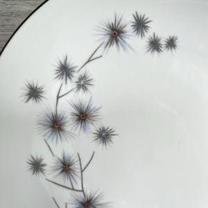 Vintage PLATINUM STAR BURST Dinnerware by Creative-Japan, 1960's Starburst Pattern made of Fine China with Silver Rim, Choice of Items