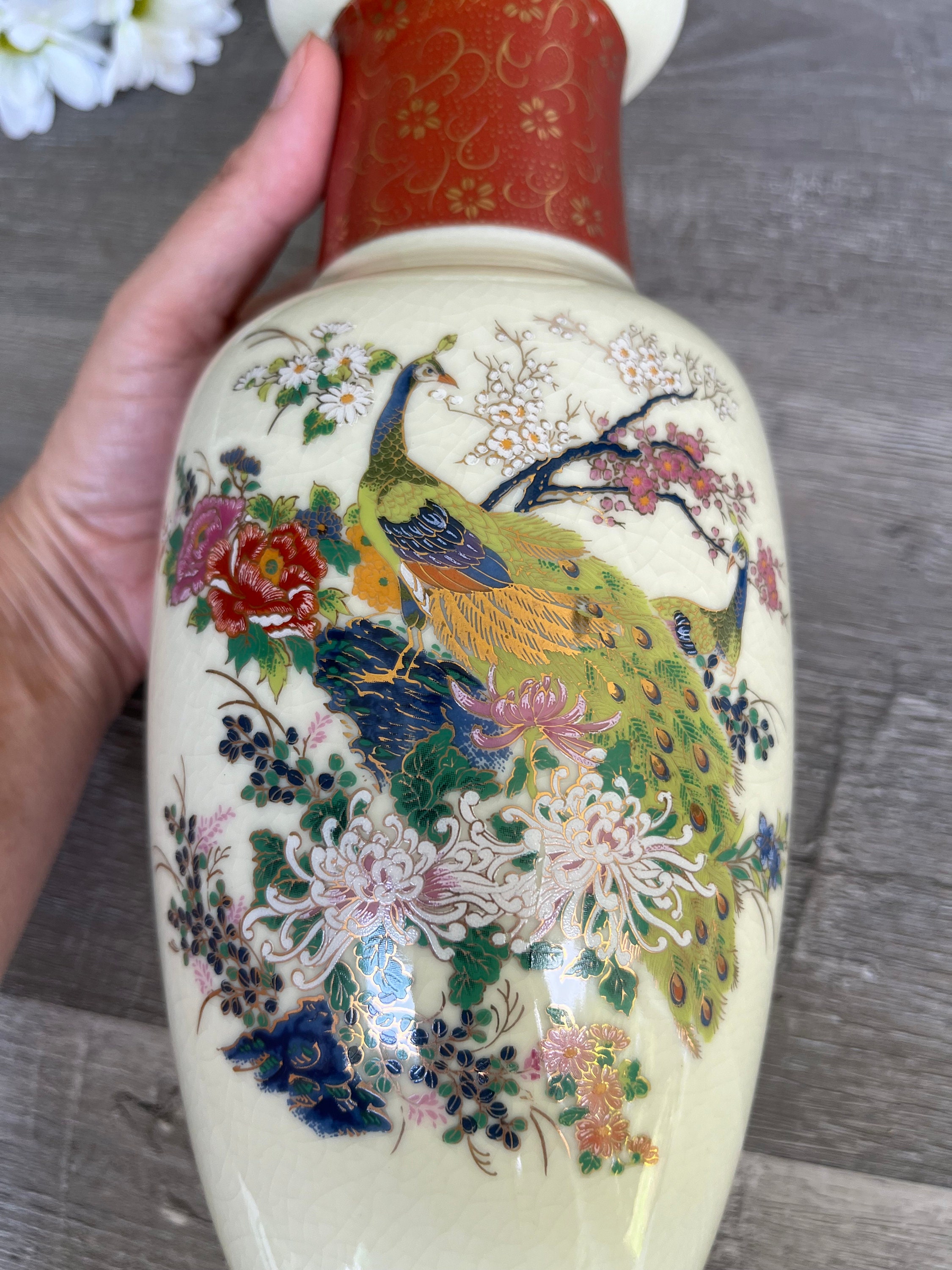 Satsuma Vase With Peacocks