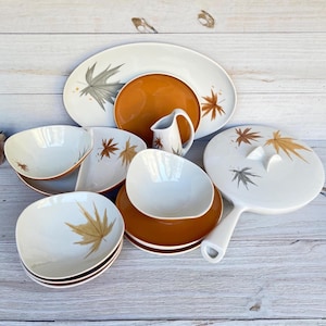 ADDED Items and UPDATED INVENTORY-Vintage Iroquois Dinnerware: Harvest Time Autumn Leaves, Ben Siebel Design