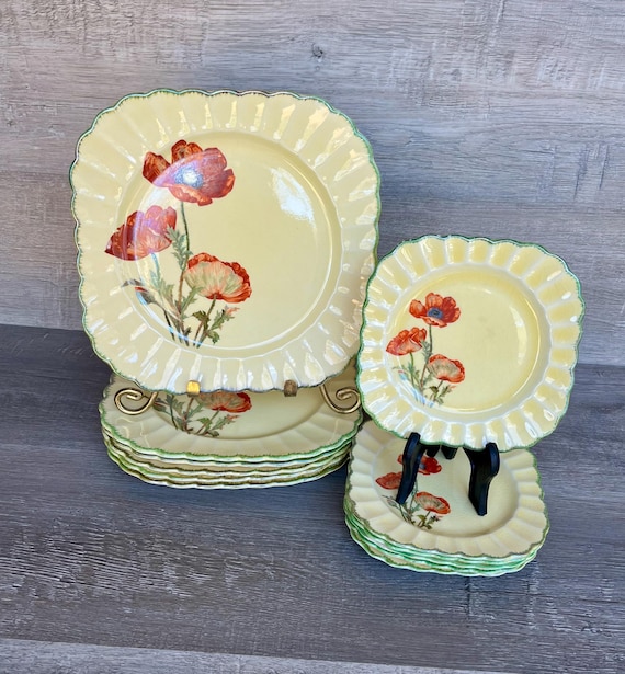 SEBRING POTTERY Co. Golden Maize Pottery Plates, Vintage Pottery