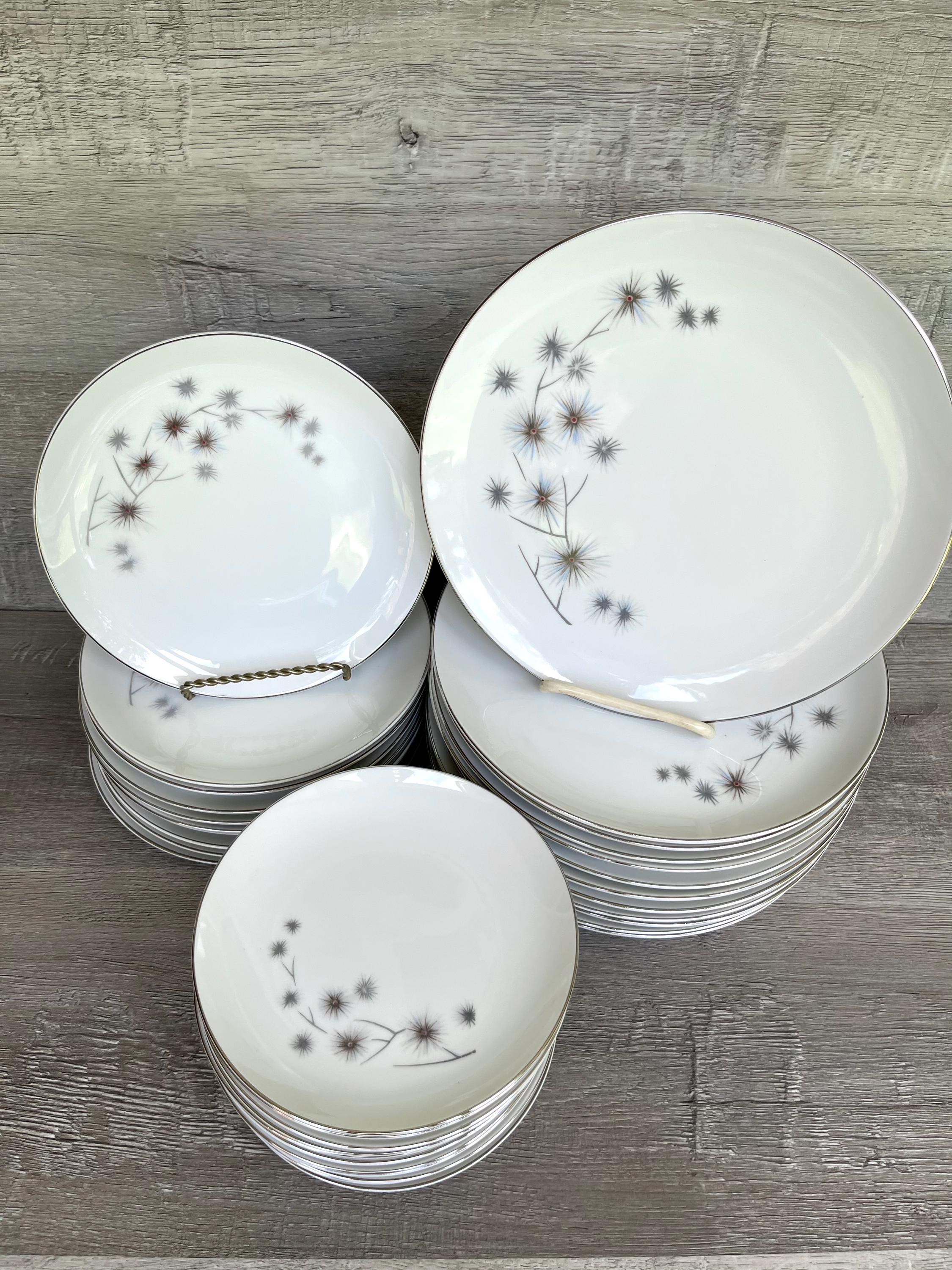 Vintage PLATINUM STAR BURST Dinnerware by Creative-japan