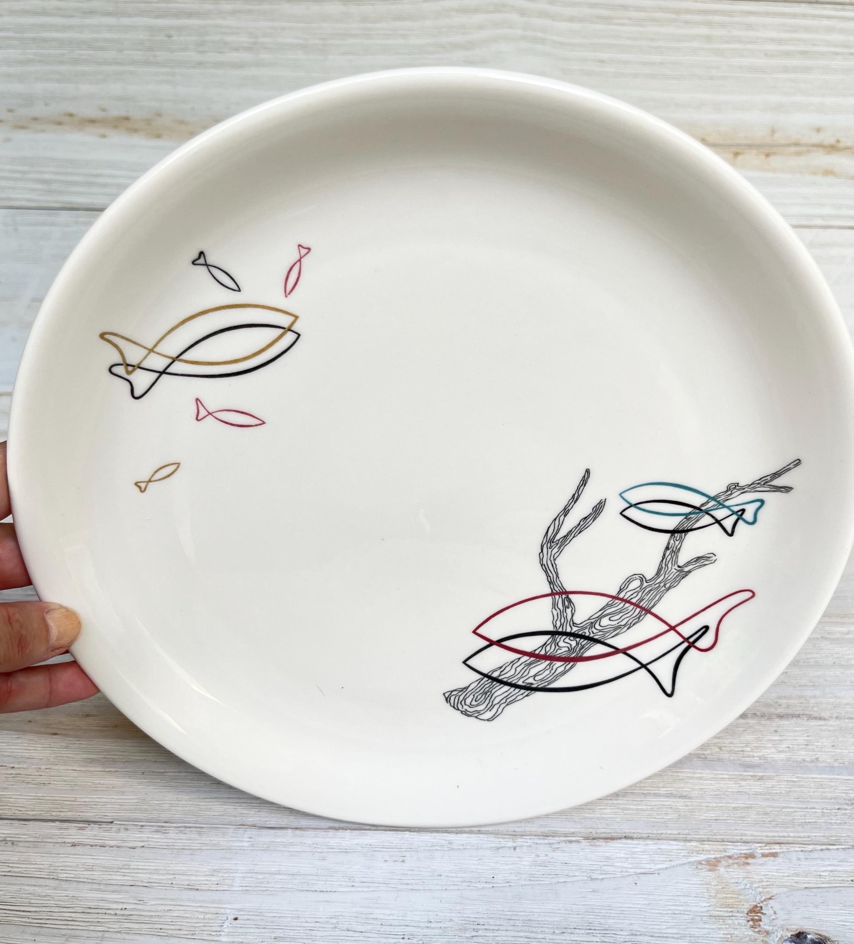 Vintage Syracuse China Dinnerware: Atomic Fish & Driftwood