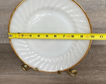 FIRE KING SWIRL ゴールドトリムプレート、プラッター、ボウル