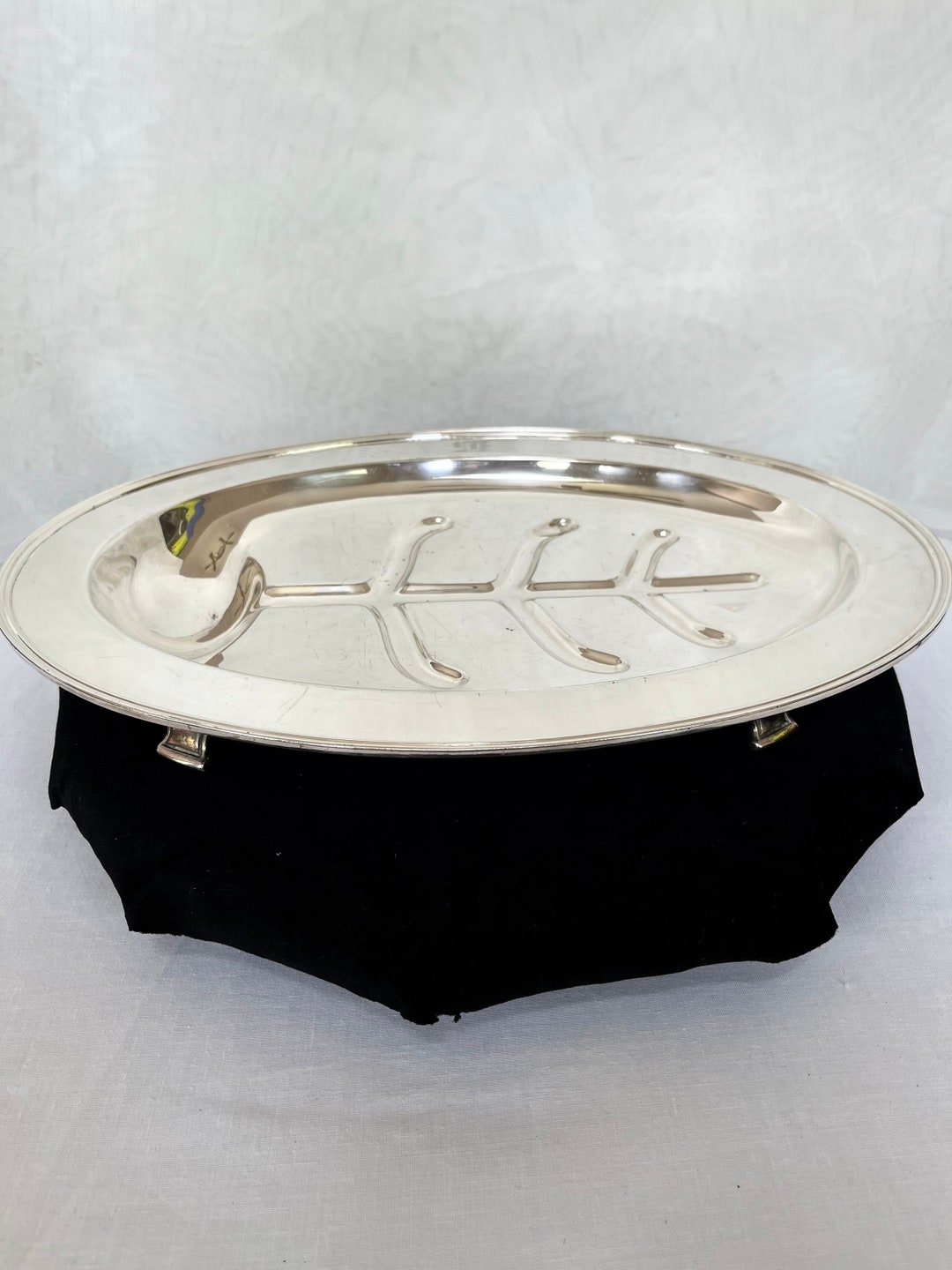 F.S. Co Silver Plated Meat Carving Tray With Tree of Life Design for