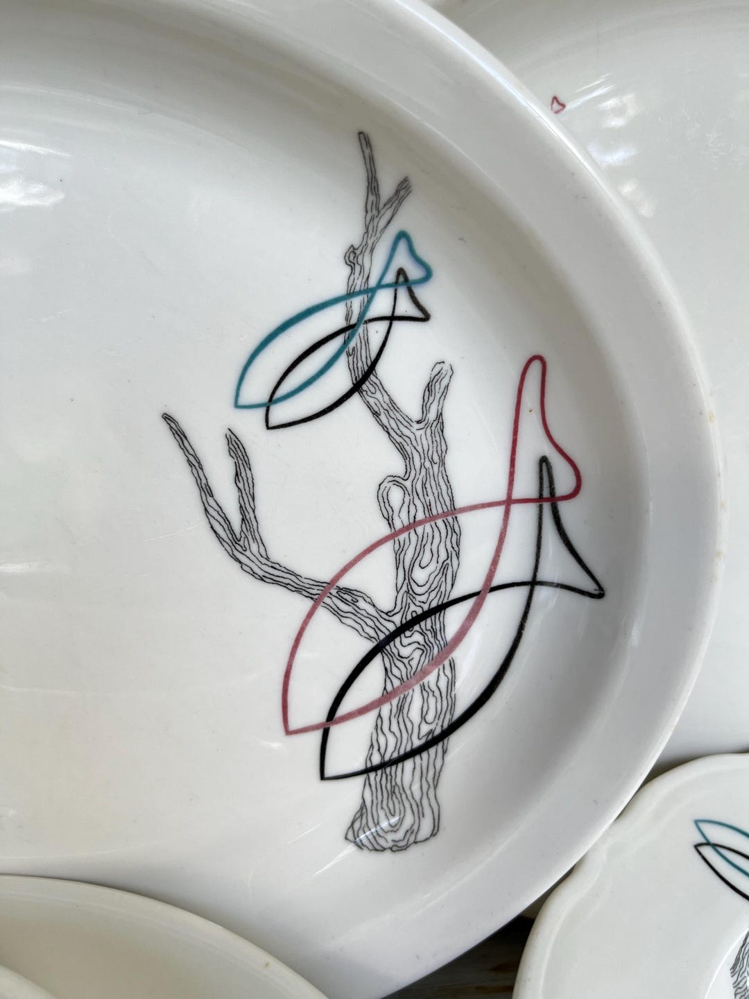 Vintage Syracuse China Dinnerware: Atomic Fish & Driftwood