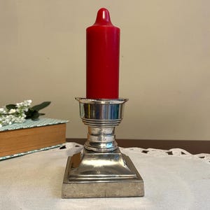 Vintage STIFFEL SILVER PLATE Candle Holder, Heavy Weighted Base, 3.75 inch tall