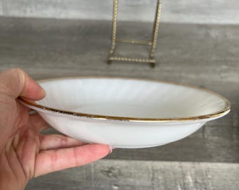 FIRE KING SWIRL ゴールドトリムプレート、プラッター、ボウル