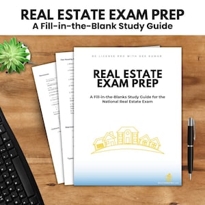 Real Estate Exam Prep: Fill-in-the-Blank Study Guide (Digital Download)