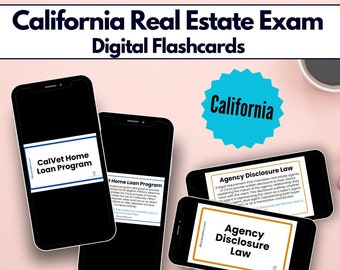 Cartes éclair pour l'examen de l'immobilier en Californie : préparation à l'étude numérique (PDF)