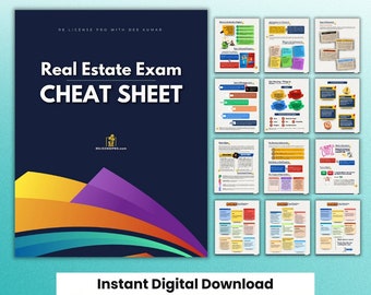 Real Estate Exam Cheat Sheet, Real Estate Study Guide for the 2024 Real Estate Exam, National Portion