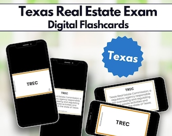 Flashcards pour l'examen de l'immobilier au Texas : préparation à l'étude numérique (50 cartes)