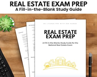 Préparation à l'examen en immobilier : guide d'étude à compléter (téléchargement numérique)