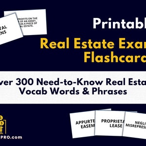 Real estate exam vocabulary, National real estate exam prep