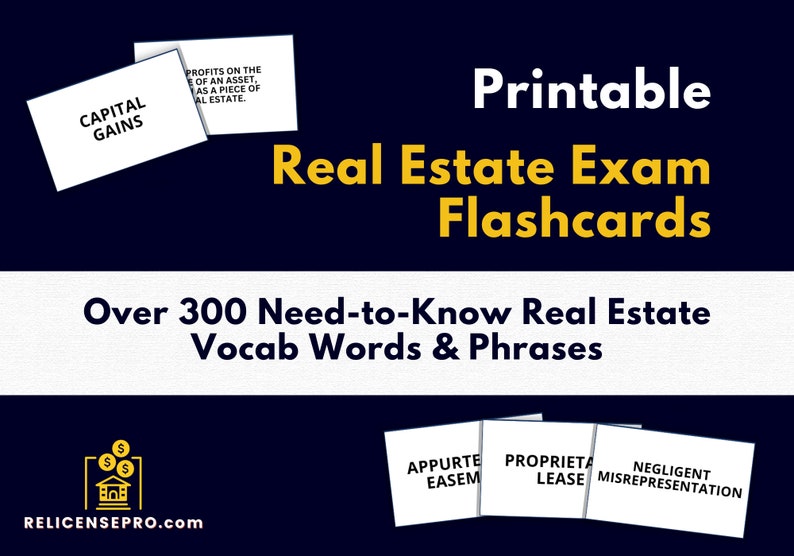 Real estate exam vocabulary, National real estate exam prep