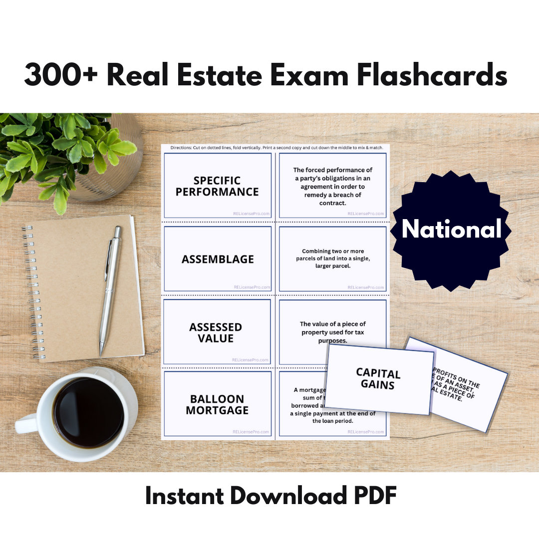 Real Estate Flashcards, Real Estate Vocabulary PDF Over 300 Printable