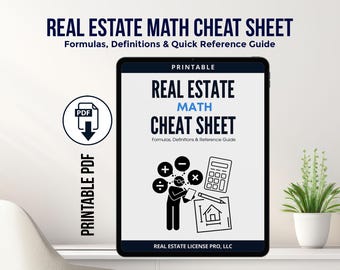 Matematikfusklapp för fastighetsprovet: Formler och definitioner (PDF-nedladdning)