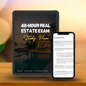 Real Estate Exam Study Plan eBook: 48-Hour Prep Guide (Instant Download)