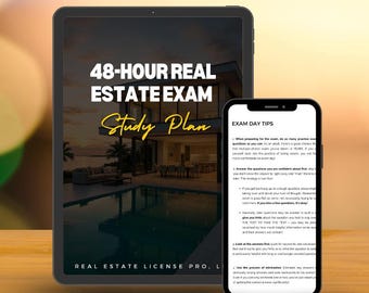 eBook Plan d'étude de l'examen immobilier : guide de préparation de 48 heures (téléchargement instantané)