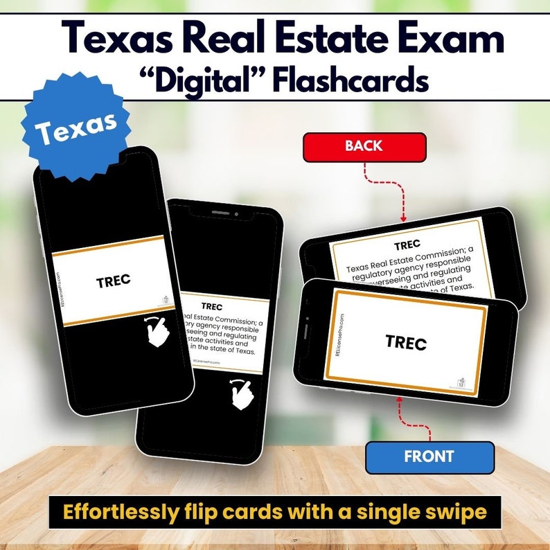 Texas Real Estate Exam Flashcards, DIGITAL Real Estate Exam Flashcards