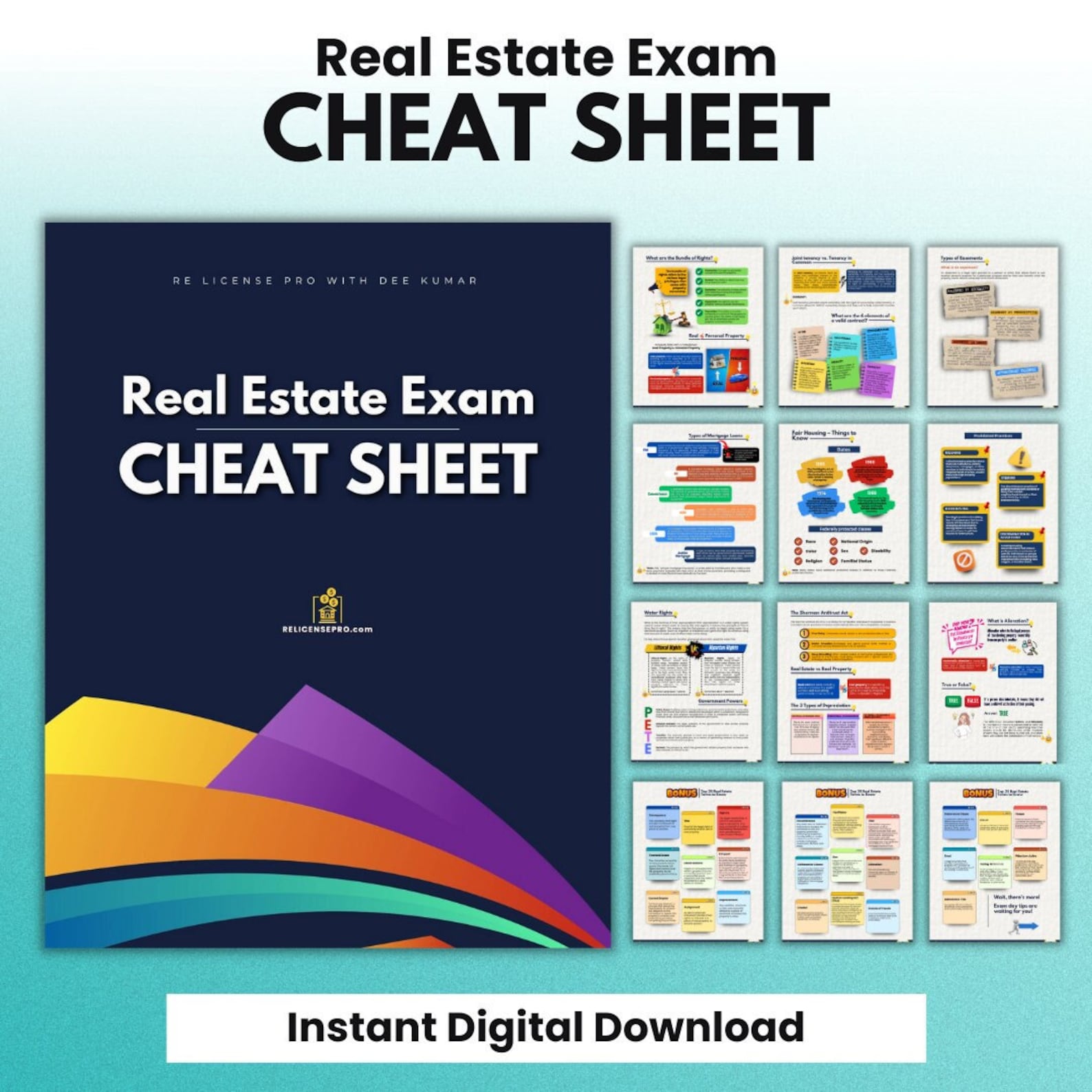 Real Estate Exam Cheat Sheet, Real Estate Study Guide for the 2024 Real