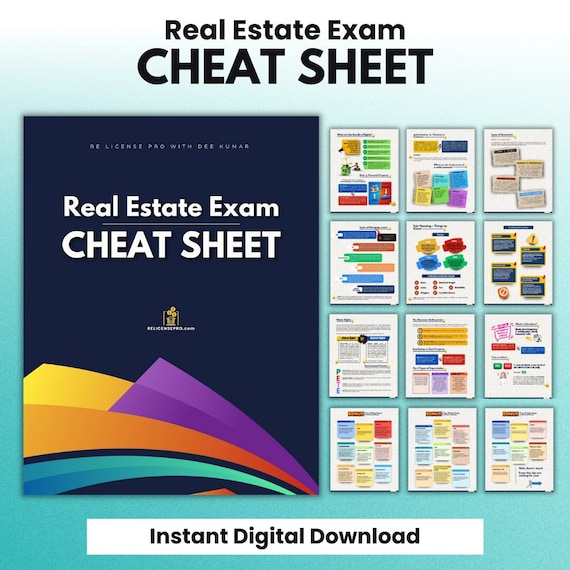 Real Estate Exam Cheat Sheet: National Portion Study Guide (Digital Download)