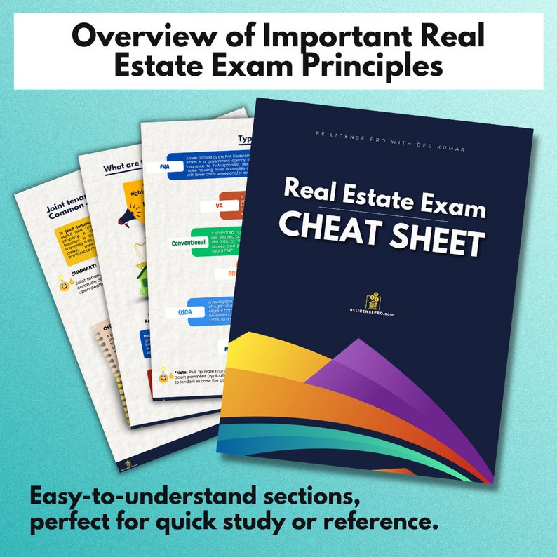 Real Estate Exam Cheat Sheet, Real Estate Study Guide for the 2024 Real