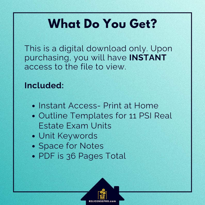 PSI Real Estate Exam, Note Taking Outline Template for the PSI Real