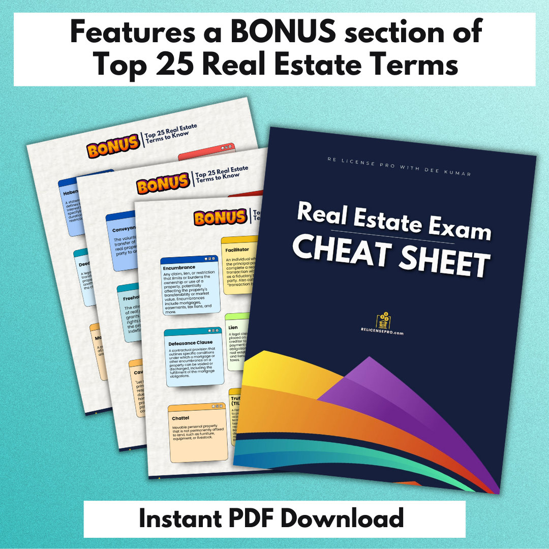 Real Estate Exam Cheat Sheet, Real Estate Study Guide for the 2024 Real