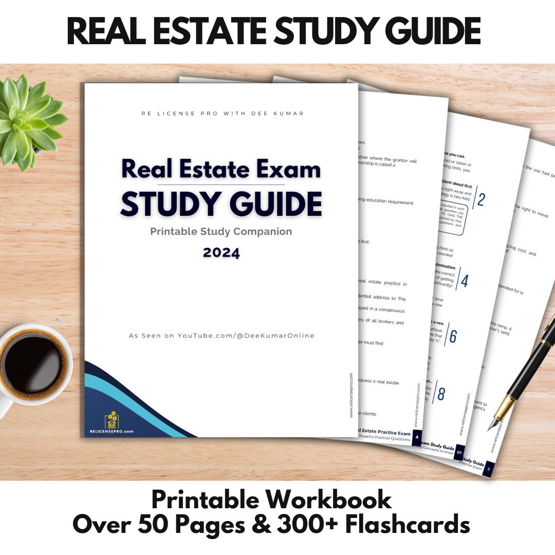 Real Estate Exam Study Guide Real Estate Exam Prep Printable Real