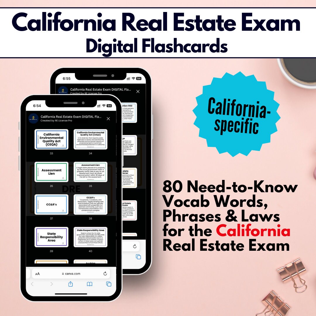 California Real Estate Flashcards, California Real Estate Exam Prep
