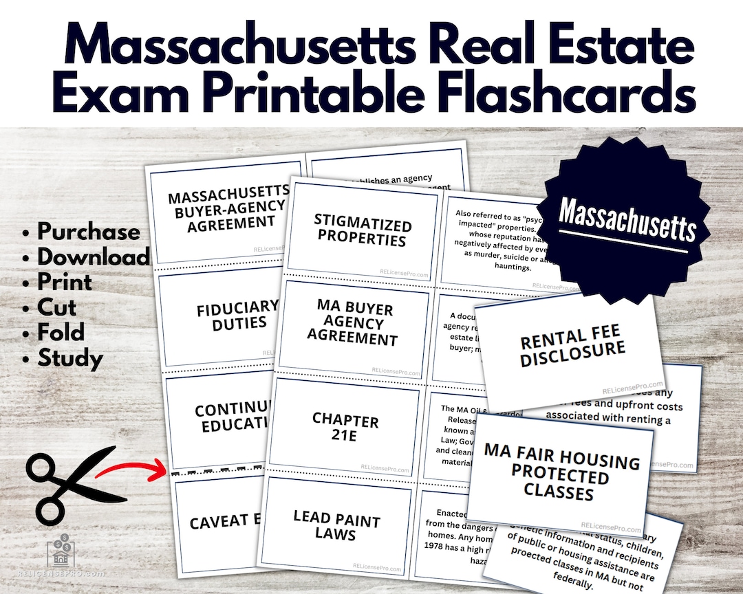 Massachusetts Real Estate Flashcards, Flashcards for the Massachusetts