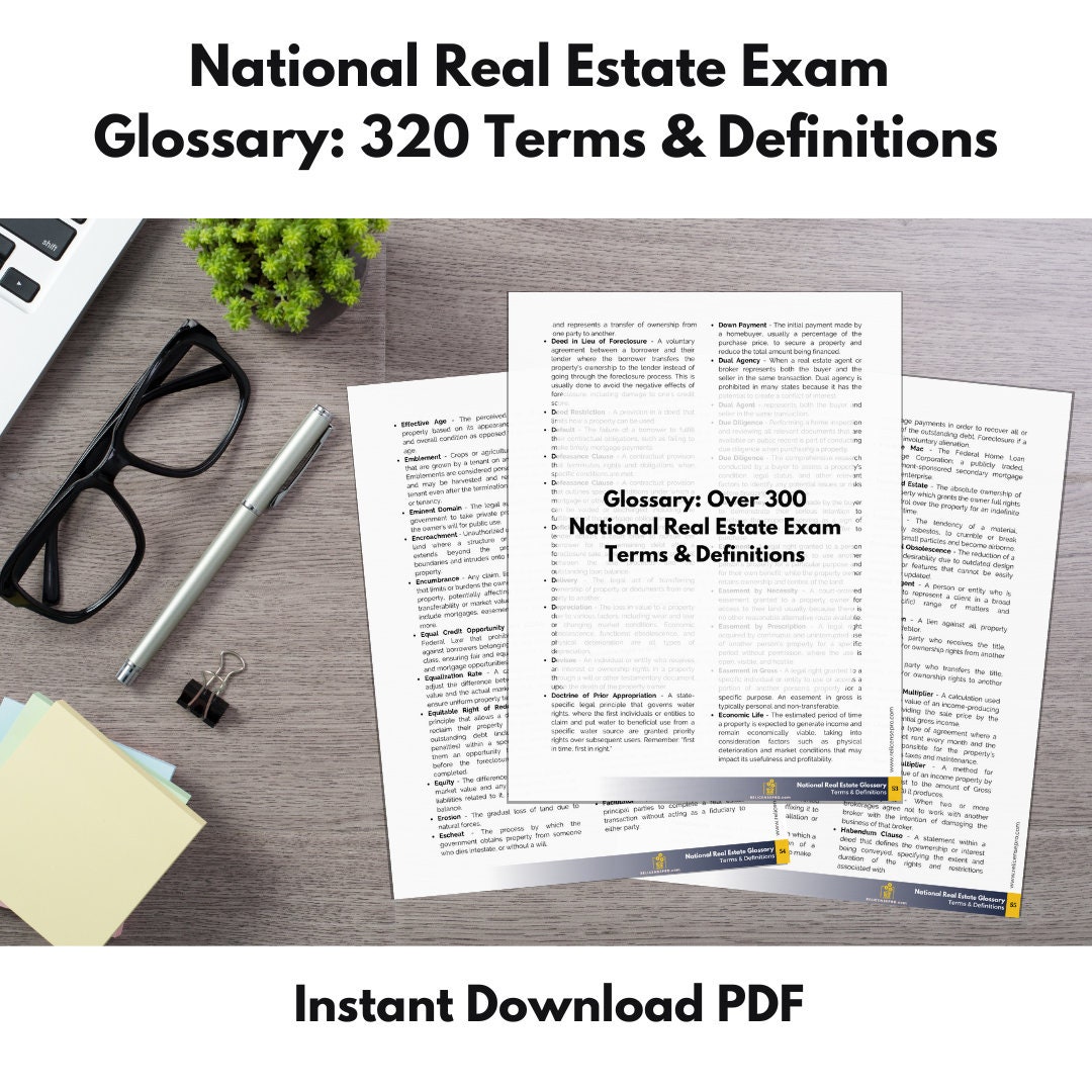 Real Estate Exam Study Guide Real Estate Exam Prep Printable Real