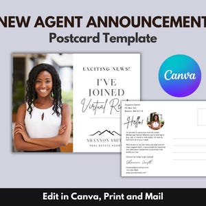 New Real Estate Agent Postcard Template | New Brokerage, New Agent