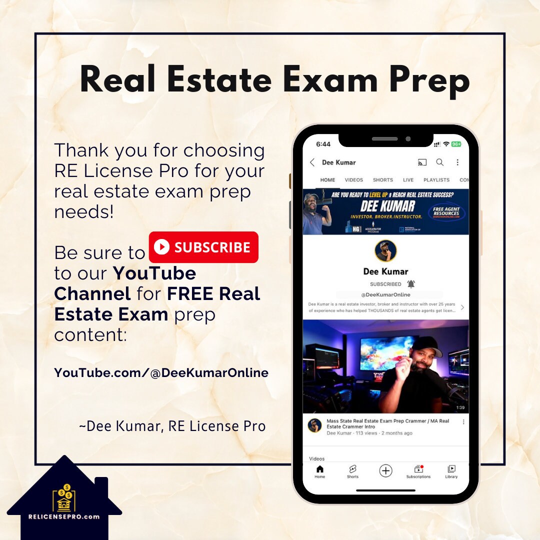 Real Estate Flashcards, DIGITAL Real Estate Exam Flashcards National