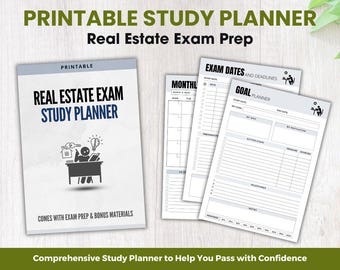 Fichier PDF imprimable du planificateur d'études d'examens immobiliers
