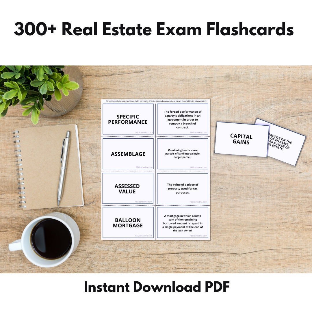 Real Estate Exam Study Guide Real Estate Exam Prep Printable Real
