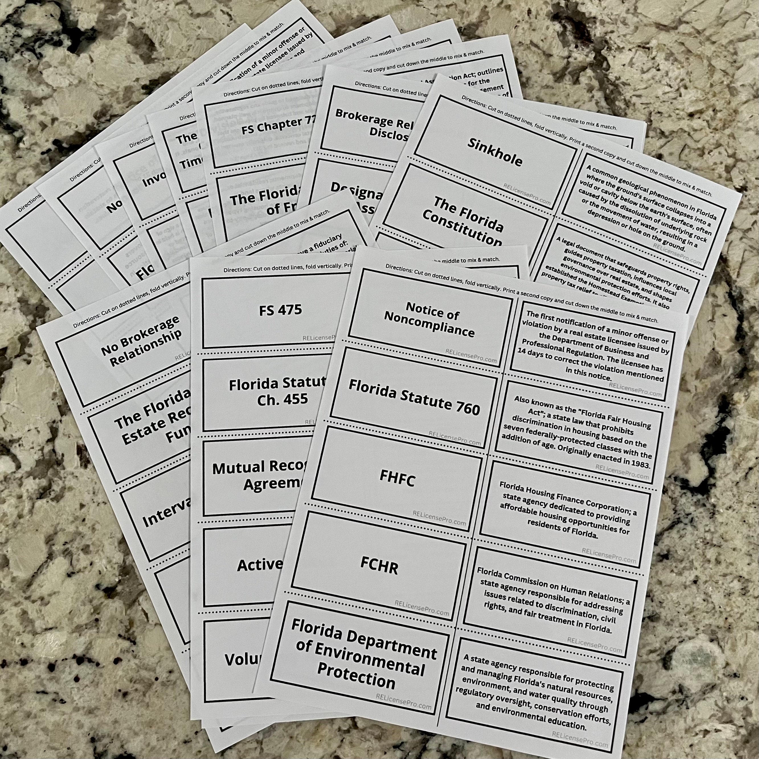Florida Real Estate Exam Flashcards Printable Real Estate Exam