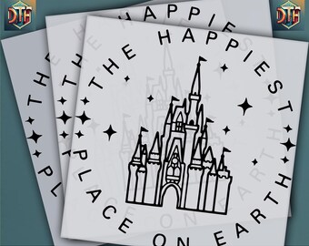 The Happiest Place On Earth, Ready to Press DTF Transfer, Iron on Decal, Direct to Film Transfer, Disney DTF
