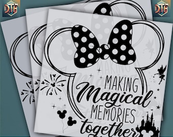 Making Magical Memories Together, Disney Minnie Design, Ready to Press DTF Transfer, Iron on Decal, Direct to Film Transfer,