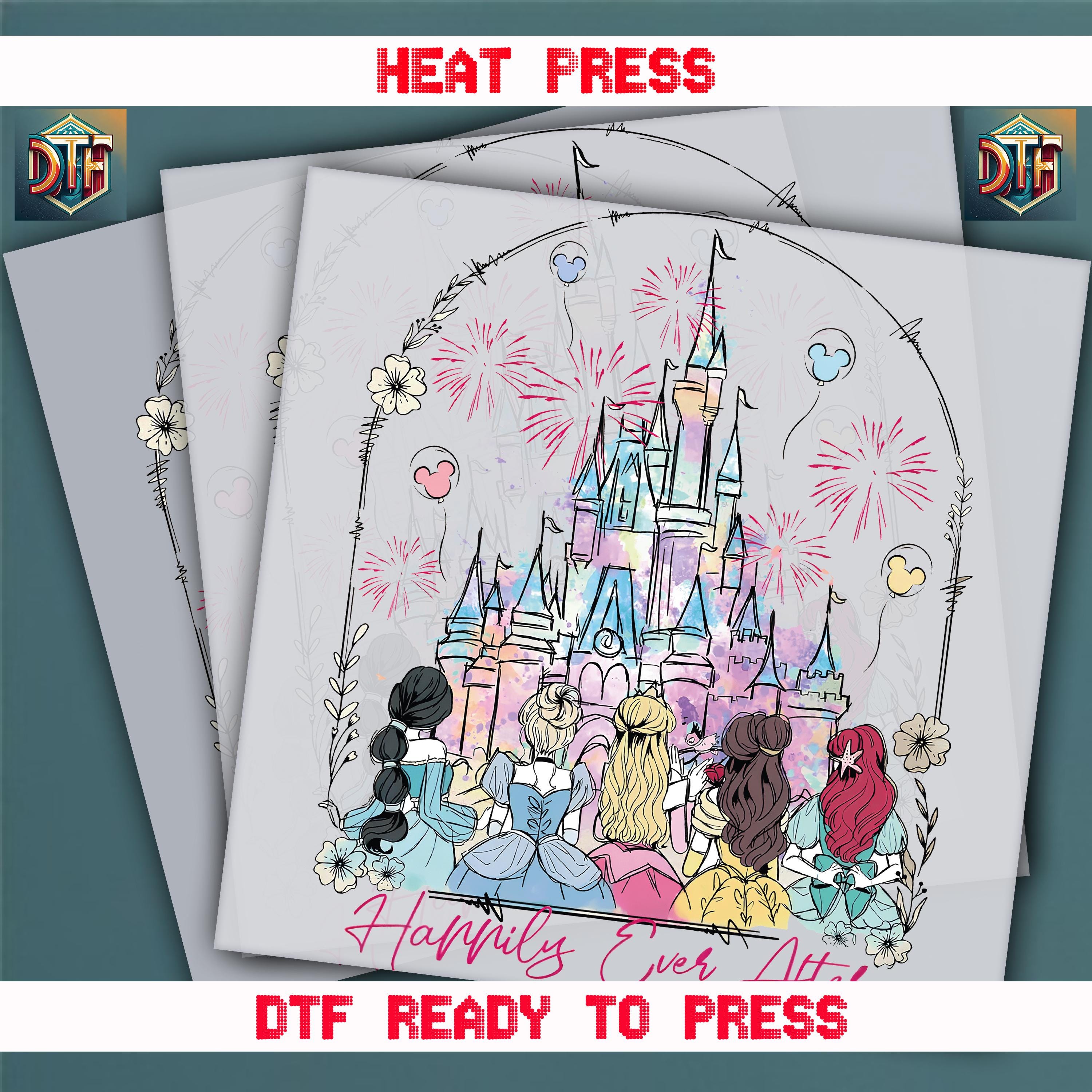 Walt Disney World Dtf, Disneyland Happiest Place On Earth, Ready to Press DTF Transfer, Iron on Decal, Direct to Film Transfer, Disney DTF