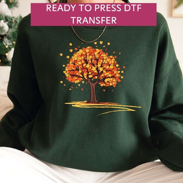 Ready to Press DTF Transfer Autumn Leaves, Vintage Autumn Sweater, Autumn Shirts For Ladies, Fall Vibes, Unique Fall Hoodies    SA296