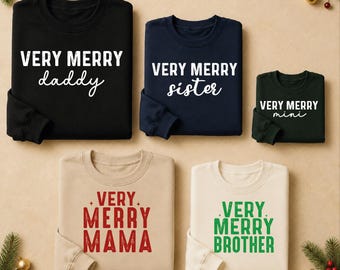 Very Merry Christmas Family Cute Design For Xmas DTF Transfers