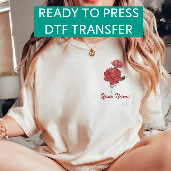 Ready to Press DTF Transfer Personalized Rose Shirt, Flowers Shirt, Rose T-Shirt, Love Rose Shirt, Customized Gifts, Shirts For Women, SA535