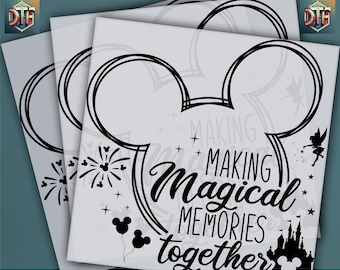 Making Magical Memories Together, Disney Mickey Design, Ready to Press DTF Transfer, Iron on Decal, Direct to Film Transfer,
