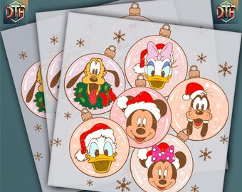 Mickey Christmas, Ready to Press DTF Transfer,Disney Christmas Heat Press, Iron on Decal, Direct to Film Transfer, Christmas DTF