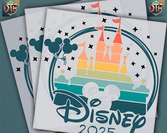 Disney Family Vacation 2025, Disney Mickey Design, Ready to Press DTF Transfer, Iron on Decal, Direct to Film Transfer, Disney DTF