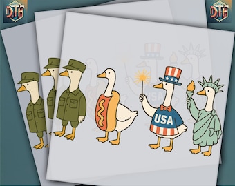 Goose Design, Patriotic Goose Dtf DTF Design | Ready To Press Dtf, 4th of July Independence Day DTF Print