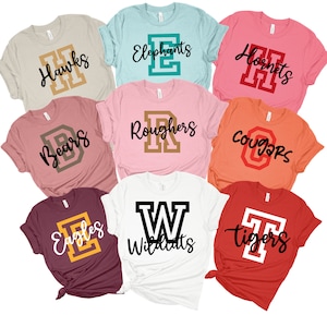 Custom School Mascot Shirts, Teacher Team Shirts, Personalized School Mascot    SA048, Ready To Press Dtf Transfer