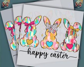 Happy Easter Bunny, Easter Design, Heat Transfer, Ready To Press DTF Transfer