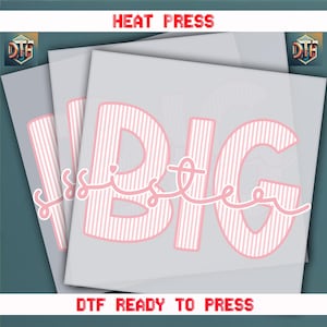 Big Sister Design, Sister Design, Family Shirt, Ready to Press DTF Transfer, Iron on Decal, Direct to Film Transfer